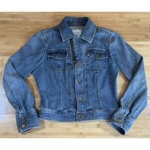 Calvin Klein Jeans Denim Jacket Women’s M Medium Fitted Stretch Blue